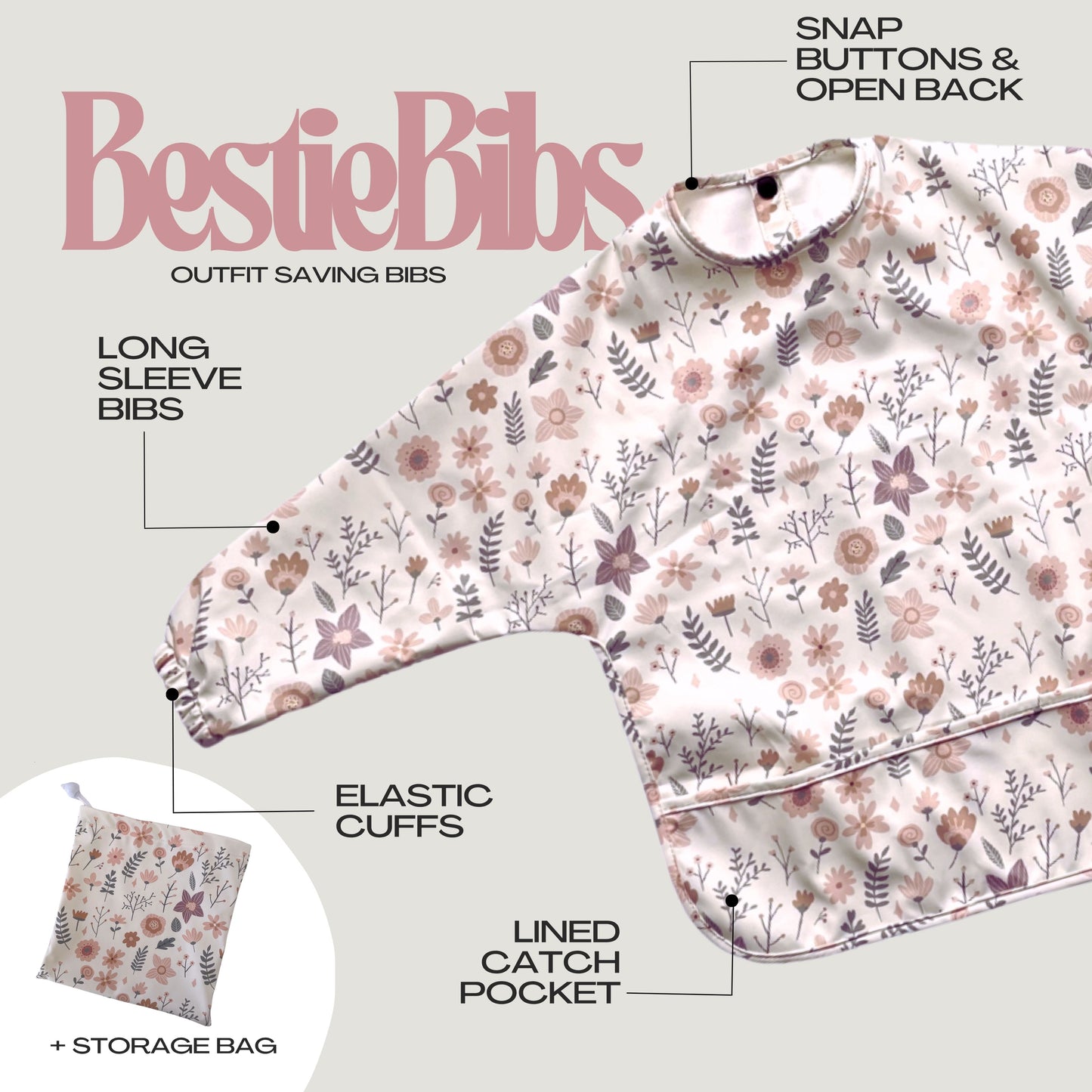 Bestie Bib – Long Sleeve Toddler Bib